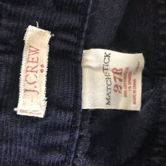 J CREW Navy Cotton Corduroy Matchstick Pants 27R - Picture 6 of 6